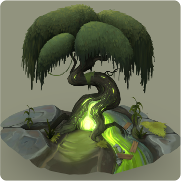 Tree illustration done in 2.5D